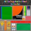 image:imageSchool Supplies Kit for Girls Boys Back to School Supplies Bundle Pack 30 Piece School Supply Box Set for Kids Kindergarten Elementary K8 Includes Notebook Folders Pens Pencils and More