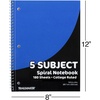 image:imageTrail maker 20 Pack Bulk 5 Subject Notebooks College Ruled  5 Subject Spiral Notebooks Bulk for School Kids Students Offices with Dividers