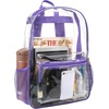 image:imageTrail maker Clear Backpack Heavy Duty with Padded Straps Side Pockets for Kids Boys Girls School Stadium Approved EventsPurple