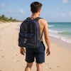 image:imageTransparent Mesh Backpacks for School Kids Beach Travel  Mesh See Through Backpack with Padded Straps LargeBlue