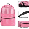 image:imageTransparent Mesh Backpacks for School Kids Beach Travel  Mesh See Through Backpack with Padded Straps LargePink