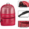 image:imageTransparent Mesh Backpacks for School Kids Beach Travel  Mesh See Through Backpack with Padded Straps LargeRed