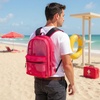 image:imageTransparent Mesh Backpacks for School Kids Beach Travel  Mesh See Through Backpack with Padded Straps LargeRed