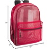 image:imageTransparent Mesh Backpacks for School Kids Beach Travel  Mesh See Through Backpack with Padded Straps LargeRed