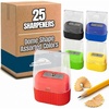image:image25 Pack Handheld Manual Pencil Sharpeners in Bulk Plastic Pencil Sharpeners for School Kids Teachers  Use for Colored Pencils 2 Pencils Crafts Art Classrooms Camp25 Sharpeners Pack
