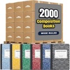 image:imageTrail maker Bulk Composition Notebooks Colored 50 Pack Wide Ruled Marble Cover 200 Pages 100 Sheets 975 x 75 Bulk School Supplies for Classroom Office amp School Donations2 000 pack