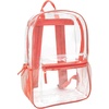 image:imageTrail maker Clear Backpack Heavy Duty with Padded Straps Side Pockets for Kids Boys Girls School Stadium Approved EventsCoral
