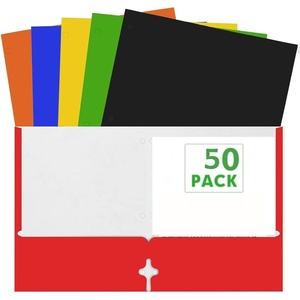 image:imageBulk Colorful Paper Folders with Pockets Heavy Duty Wholesale Pocket Folders for 3 Ring Binder 50 Folders in 6 Colors50 Folders in 6 Colors