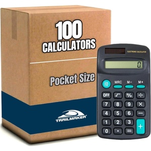 image:imageTrail Maker 100 Pack Bulk Solar Calculators for Students amp Kids Basic 4 Function Pocket Math Calculators for Elementary Middle amp High School Classroom Supplies Black