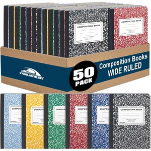 image:imageTrail maker Bulk Composition Notebooks Colored 50 Pack Wide Ruled Marble Cover 200 Pages 100 Sheets 975 x 75 Bulk School Supplies for Classroom Office amp School Donations50 Pack