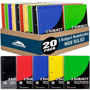 image:imageTrail maker Bulk Notebooks 20 Pack  3 Subject Notebook Wide Ruled Bulk 3 Subject Spiral Notebooks for Kids School Notes Students Work