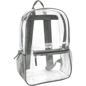 image:imageTrail maker Clear Backpack Heavy Duty with Padded Straps Side Pockets for Kids Boys Girls School Stadium Approved EventsGray