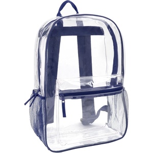 image:imageTrail maker Clear Backpack Heavy Duty with Padded Straps Side Pockets for Kids Boys Girls School Stadium Approved EventsNavy