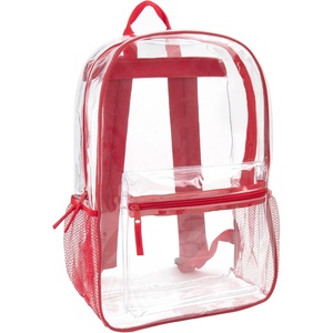 image:imageTrail maker Clear Backpack Heavy Duty with Padded Straps Side Pockets for Kids Boys Girls School Stadium Approved EventsRed
