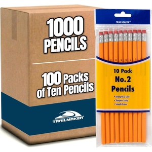 image:imageTrail maker Wood Cased 2 HB Pencils  500 Unsharpened Yellow Pencils in Bulk for School Office 100 5Packs1000 Pencils