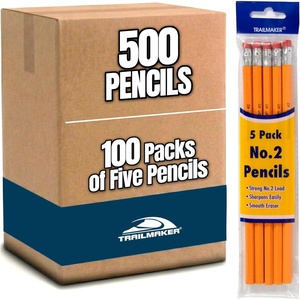 image:imageTrail maker Wood Cased 2 HB Pencils  500 Unsharpened Yellow Pencils in Bulk for School Office 100 5Packs500 Pencils