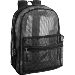 image:imageTransparent Mesh Backpacks for School Kids Beach Travel  Mesh See Through Backpack with Padded Straps LargeBlack
