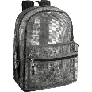image:imageTransparent Mesh Backpacks for School Kids Beach Travel  Mesh See Through Backpack with Padded Straps LargeGrey