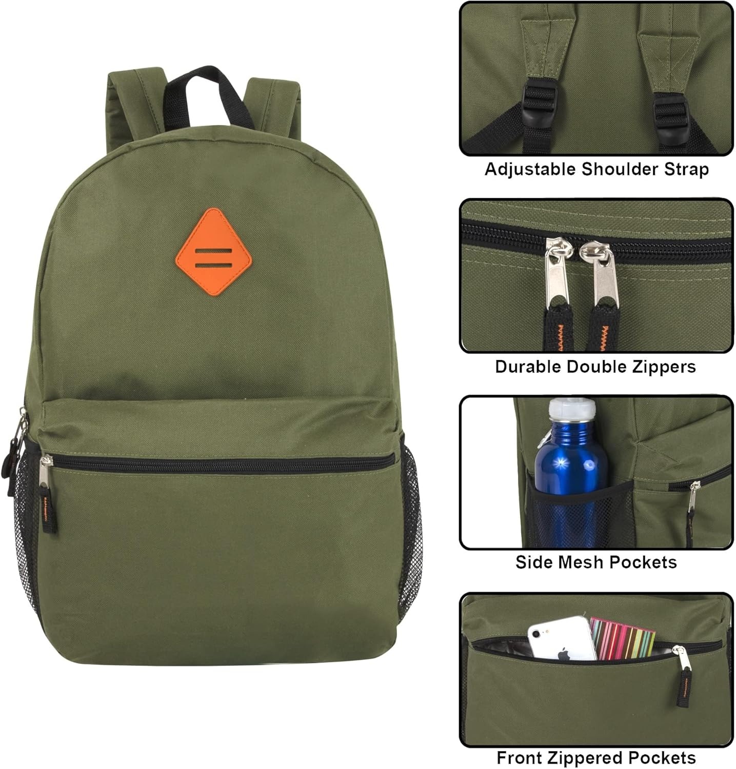 image:imageTrail maker 24 Pack Wholesale 19 Inch Backpacks in Bulk for Kids School for Adults for Nonprofit Color Pack 2Color Pack 1
