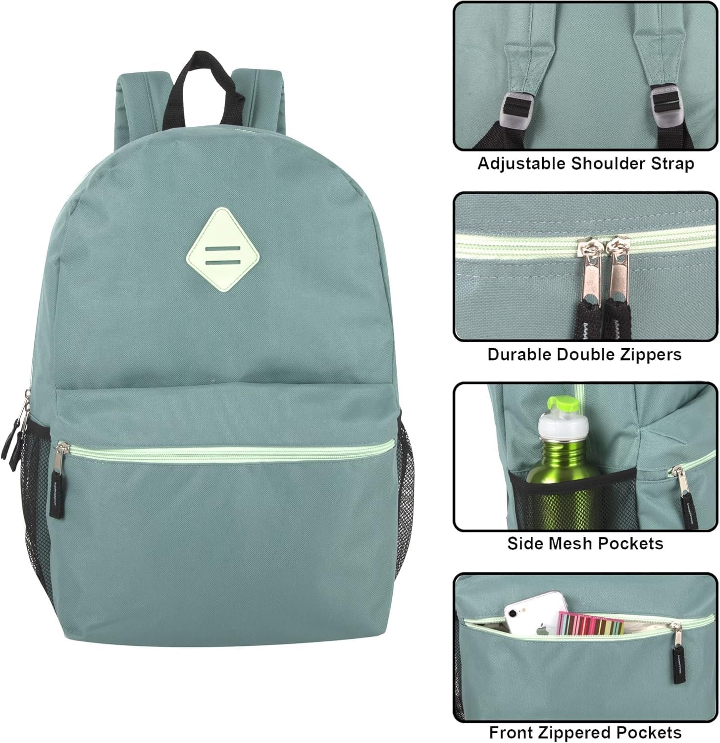 image:imageTrail maker 24 Pack Wholesale 19 Inch Backpacks in Bulk for Kids School for Adults for Nonprofit Color Pack 2Color Pack 2