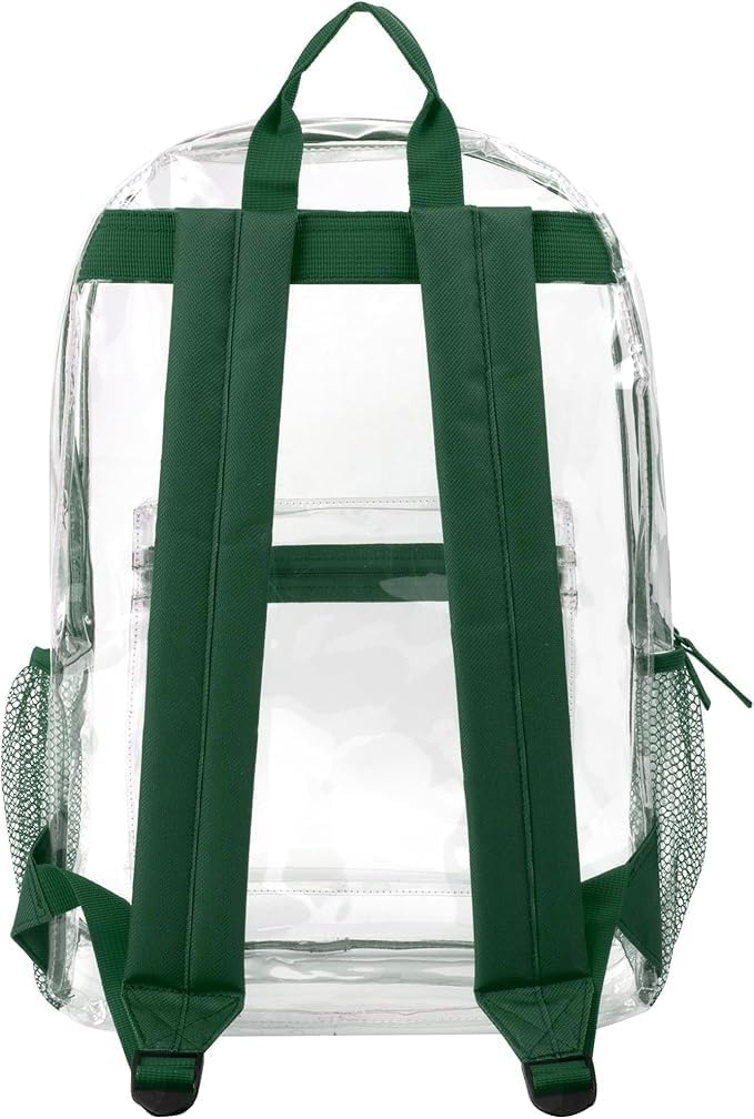 image:imageTrail maker Bulk Clear Backpacks Wholesale for School 24 Pack Clear Backpacks for Boys Girls School Stadium Travel Assorted Colors PackGreen Pack