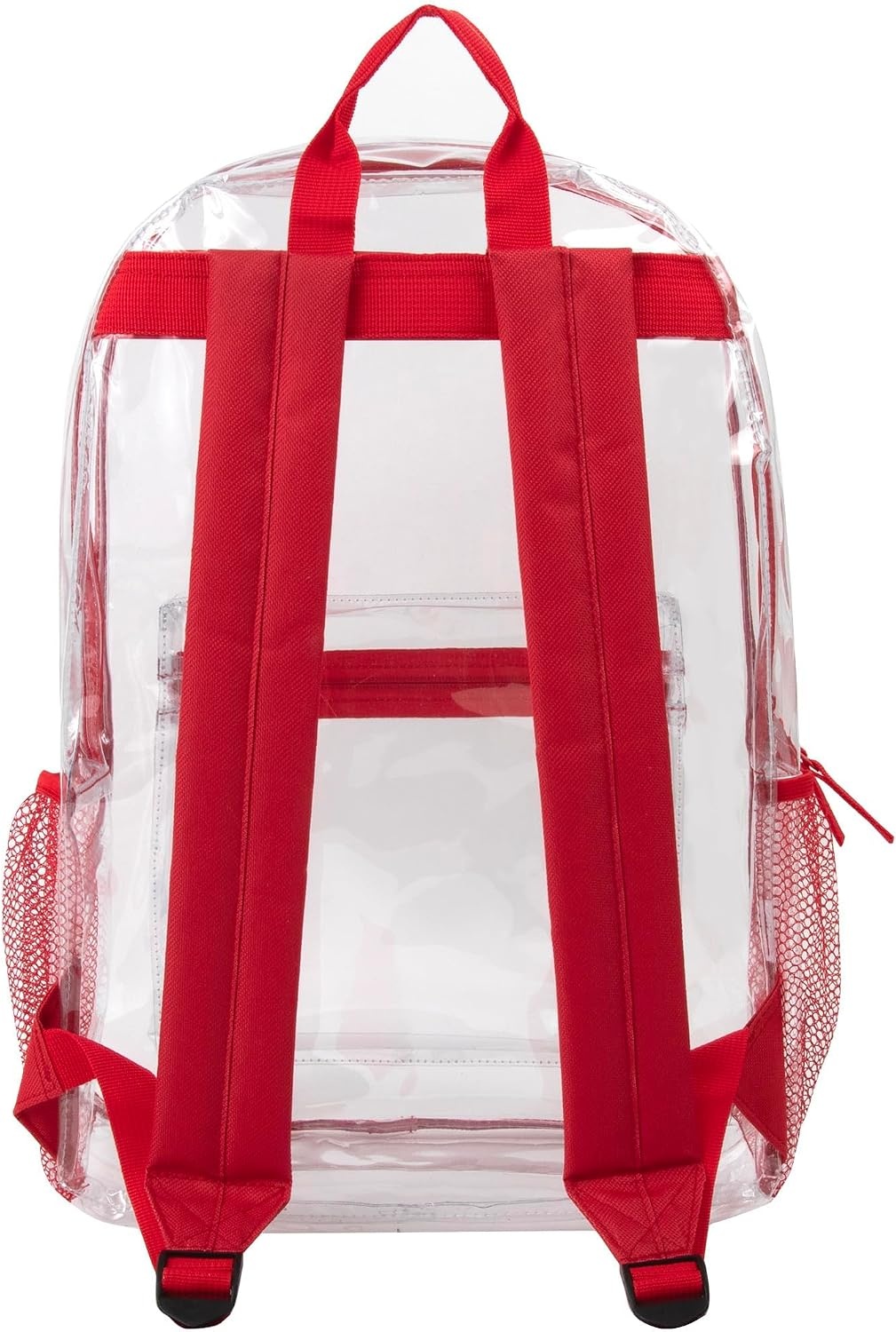 image:imageTrail maker Bulk Clear Backpacks Wholesale for School 24 Pack Clear Backpacks for Boys Girls School Stadium Travel Assorted Colors PackRed Pack