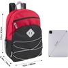 image:imageAdventure Trails 24 Pack Bulk Backpacks Wholesale for Homeless Men Women Donation  17 Inch Dual Compartment Bungee Backpacks with Pockets Dark Colors PackDark Colors Pack