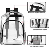 image:imageHeavy Duty Clear See Through Backpack  Transparent Clear Backpack Bags Stadium Approved for Women Men School TravelBlack