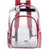 image:imageHeavy Duty Clear See Through Backpack  Transparent Clear Backpack Bags Stadium Approved for Women Men School TravelRed