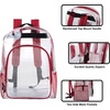 image:imageHeavy Duty Clear See Through Backpack  Transparent Clear Backpack Bags Stadium Approved for Women Men School TravelRed