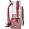 image:imageHeavy Duty Clear See Through Backpack  Transparent Clear Backpack Bags Stadium Approved for Women Men School TravelRed