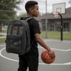 image:imageSummit Ridge Mesh Backpacks for Kids Adults School Beach and Travel Colorful Transparent Mesh Backpacks with Padded StrapsBlack
