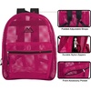 image:imageSummit Ridge Mesh Backpacks for Kids Adults School Beach and Travel Colorful Transparent Mesh Backpacks with Padded StrapsPink