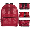 image:imageSummit Ridge Mesh Backpacks for Kids Adults School Beach and Travel Colorful Transparent Mesh Backpacks with Padded StrapsRed