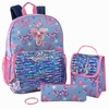 image:imageTrail maker 165 Inch Boys School Backpack 6 in 1 Set with Lunch Bag Pencil Case Tech Pouch Keychain Carabiner Clip Attached Ready Player for Travel CommuteSequins  Butterflies