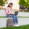 image:imageTrail maker 17 inch Backpack for Travel amp Commute Zippered Front amp Mesh Side Pockets Padded StrapsLit Leopard