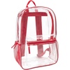 image:imageTrail maker Bulk Clear Backpacks Wholesale for School 24 Pack Clear Backpacks for Boys Girls School Stadium Travel Assorted Colors PackRed Pack