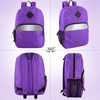image:imageTrail maker Bulk Kids Reflective Backpack Wholesale 24 Pack Backpacks with Side Pockets Padded 10 Colors PackPurple