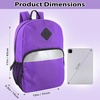 image:imageTrail maker Bulk Kids Reflective Backpack Wholesale 24 Pack Backpacks with Side Pockets Padded 10 Colors PackPurple