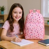 image:imageTrail maker Fun School Backpack for Elementary Middle School Girls and Boys  17 Inch Printed Backpacks for School Kids Travel Pretty Pink FlowersPretty Pink Flowers