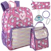 image:imageTrail maker 165 Inch Boys School Backpack 6 in 1 Set with Lunch Bag Pencil Case Tech Pouch Keychain Carabiner Clip Attached Ready Player for Travel CommuteSparkle Unicorns