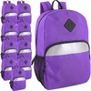 image:imageTrail maker Bulk Kids Reflective Backpack Wholesale 24 Pack Backpacks with Side Pockets Padded 10 Colors PackPurple