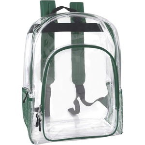 image:imageHeavy Duty Clear See Through Backpack  Transparent Clear Backpack Bags Stadium Approved for Women Men School TravelGreen