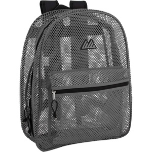 image:imageSummit Ridge Mesh Backpacks for Kids Adults School Beach and Travel Colorful Transparent Mesh Backpacks with Padded StrapsGrey