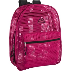 image:imageSummit Ridge Mesh Backpacks for Kids Adults School Beach and Travel Colorful Transparent Mesh Backpacks with Padded StrapsPink