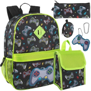 image:imageTrail maker 165 Inch Boys School Backpack 6 in 1 Set with Lunch Bag Pencil Case Tech Pouch Keychain Carabiner Clip Attached Ready Player for Travel CommuteReady Player