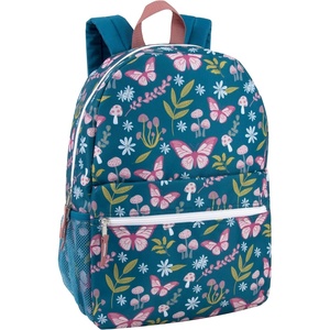 image:imageTrail maker 17 inch Backpack for Travel amp Commute Zippered Front amp Mesh Side Pockets Padded StrapsButterfly Garden