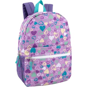 image:imageTrail maker 17 inch Backpack for Travel amp Commute Zippered Front amp Mesh Side Pockets Padded StrapsFestive Hearts