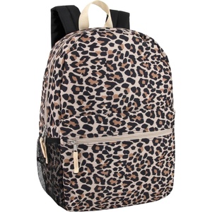 image:imageTrail maker 17 inch Backpack for Travel amp Commute Zippered Front amp Mesh Side Pockets Padded StrapsLit Leopard