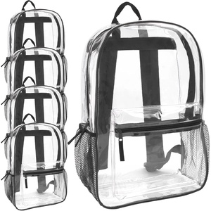 image:imageTrail maker Bulk Clear Backpacks Wholesale for School 24 Pack Clear Backpacks for Boys Girls School Stadium Travel Assorted Colors PackBlack Pack
